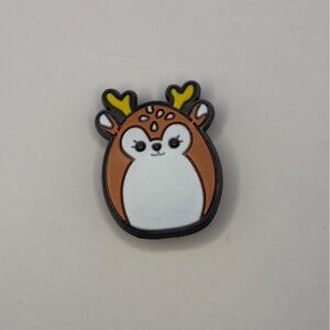 Dawn The Deer Croc Charm in Brown, White & Yellow